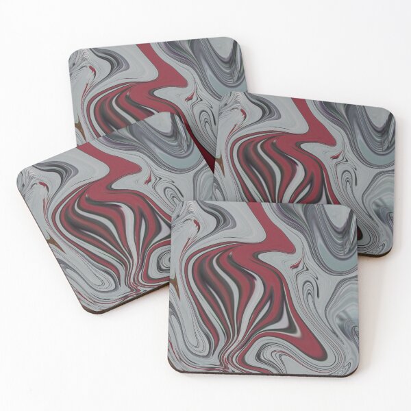 Item preview, Abstract Fluid Painting Wave Pattern Red and Gray designed and sold by Patricia Piotrak.