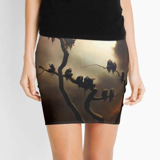 Vivid Retro - Ghosts in a Tree Mini Skirt