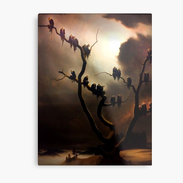 Vivid Retro - Ghosts in a Tree Metal Print