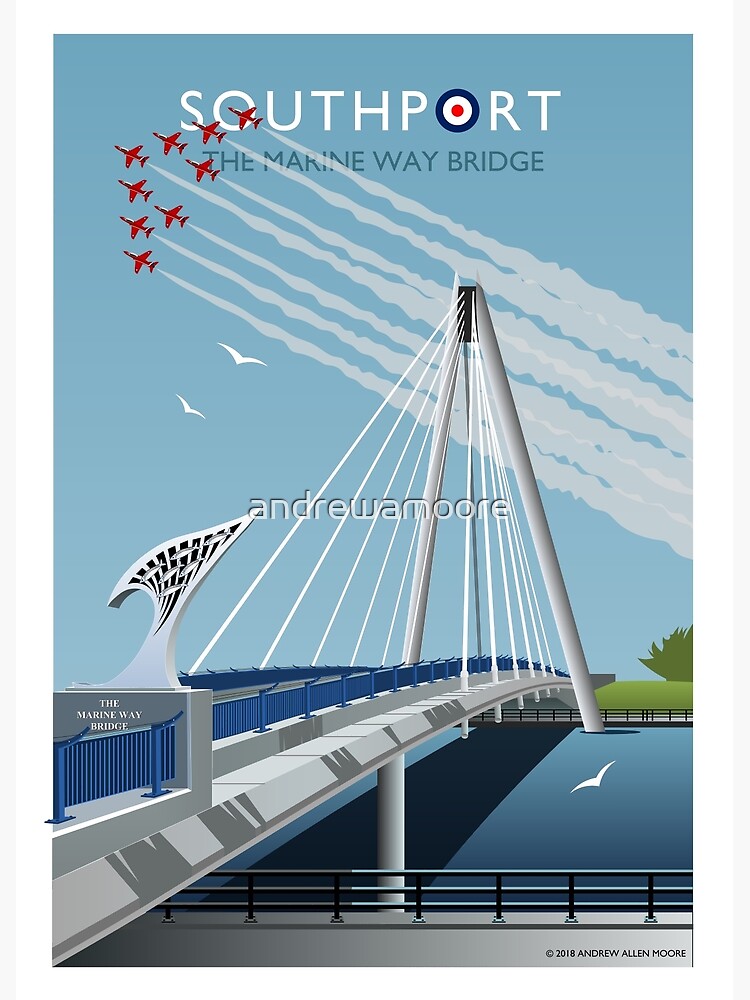 Disover Red Arrows at Southport Marine Way Bridge Premium Matte Vertical Poster