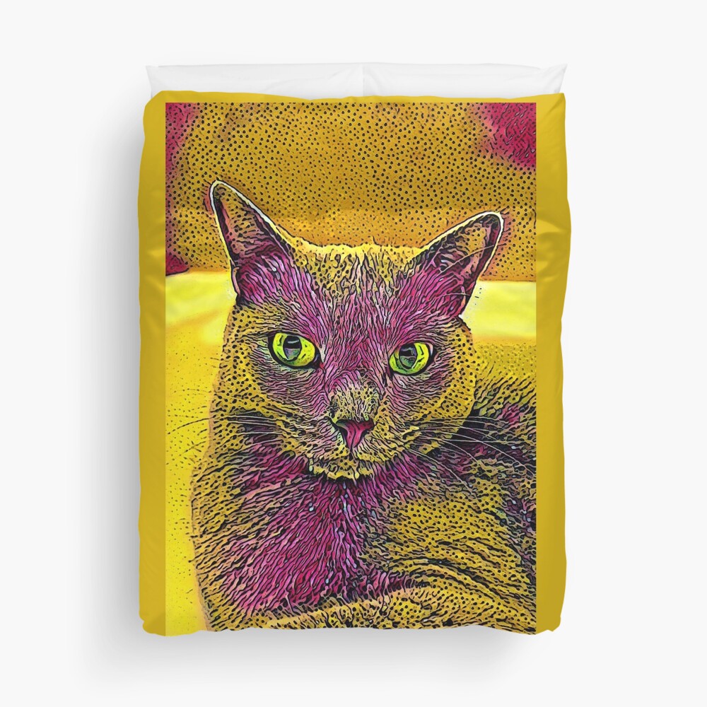 CAT ART PINKGELB Bettbezug