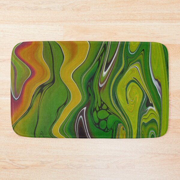 Item preview, Abstract Fluid Painting Wave Pattern Green and Orange designed and sold by Patricia Piotrak.