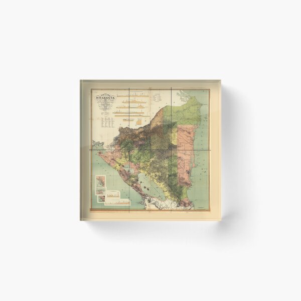 Item preview, Official map of Nicaragua (1898) designed and sold by allhistory.