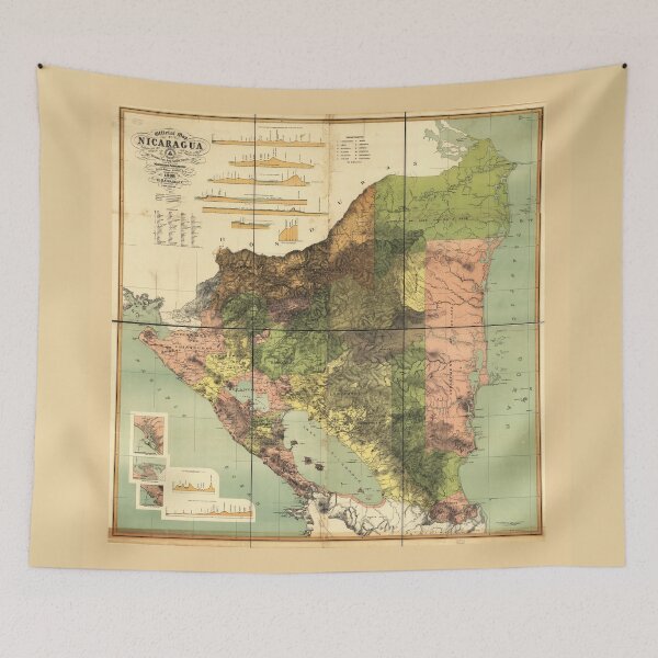Item preview, Official map of Nicaragua (1898) designed and sold by allhistory.