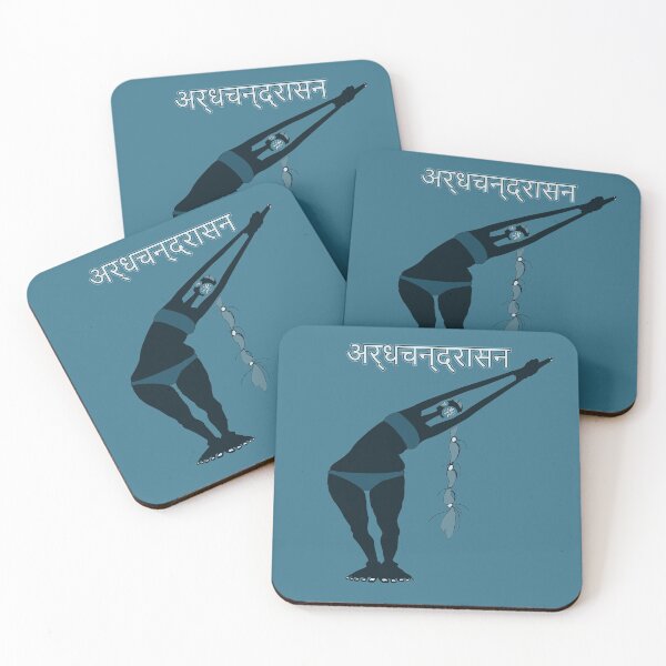 Item preview, Ardha Chandrasana Half-Moon Pose with Sanskrit Name - Yoga Series designed and sold by Religatio.