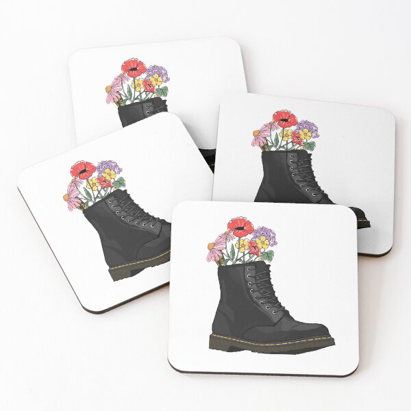 Item preview, flowers growing from doc marten boot designed and sold by savebeesplease.