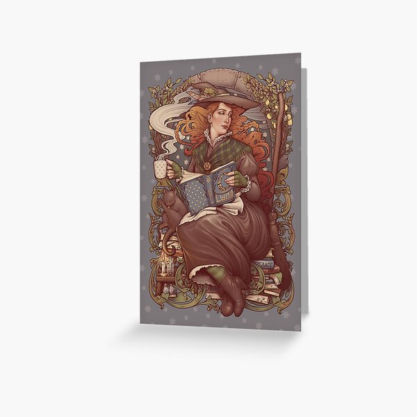 NOUVEAU FOLK WITCH Greeting Card