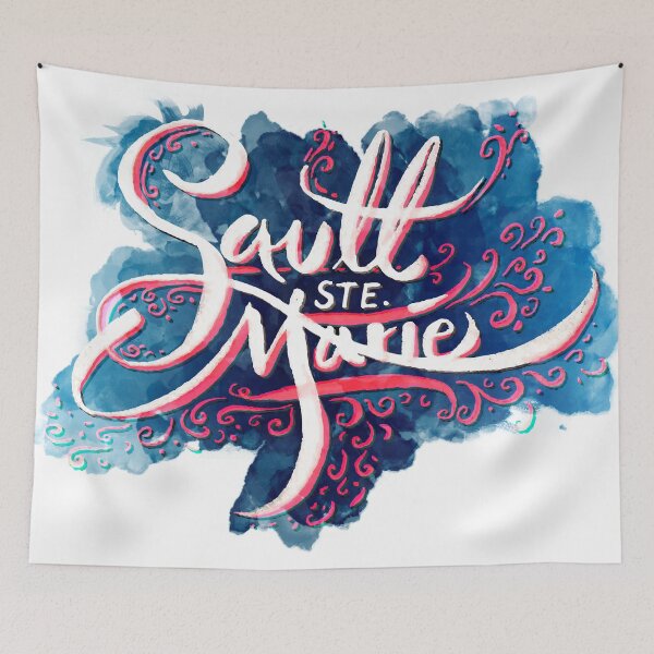 Item preview, Sault Ste. Marie Watercolor Calligraphy designed and sold by Jarrod Vandenberg.