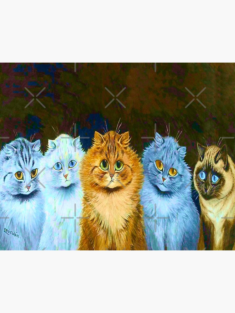Louis Wain Christmas Stocking Pet Cat Kitten Painting Canvas Fine