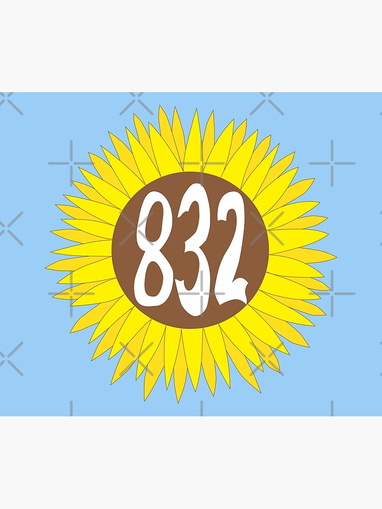 "Hand Drawn Texas Sunflower 832 Area Code" Canvas Print for Sale by