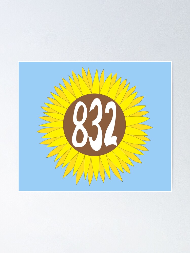 "Hand Drawn Texas Sunflower 832 Area Code" Poster for Sale by itsrturn