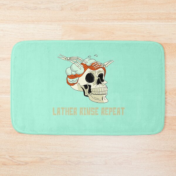 Item preview, Funny Lather Rinse Repeat Skull in the Shower designed and sold by mermaids001.