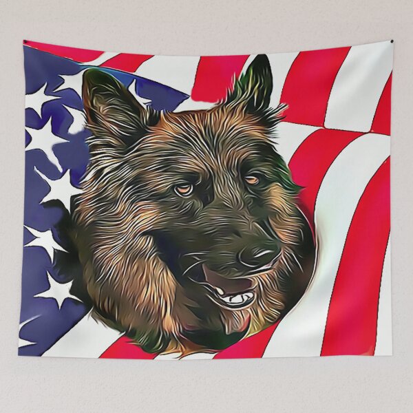 Item preview, German Shepherd & American Flag designed and sold by Sunleil.
