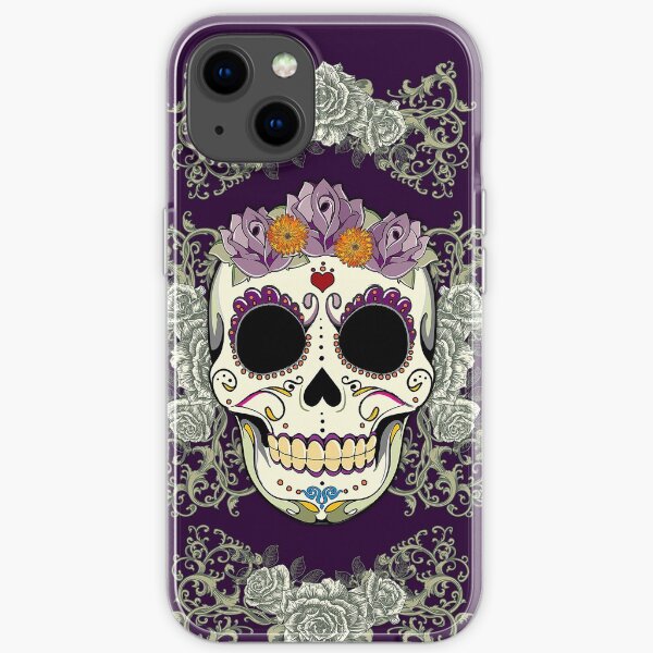 Vintage Skull and Flowers iPhone Soft Case