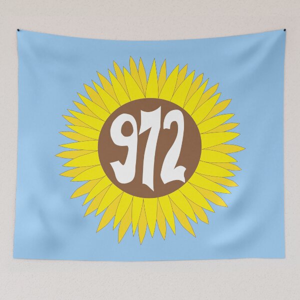 Item preview, Hand Drawn Texas Sunflower 972 Area Code designed and sold by itsrturn.