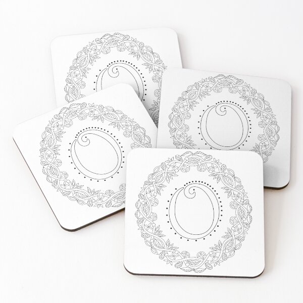 Item preview, Letter O Black And White Wreath Monogram Initial designed and sold by theartofvikki.