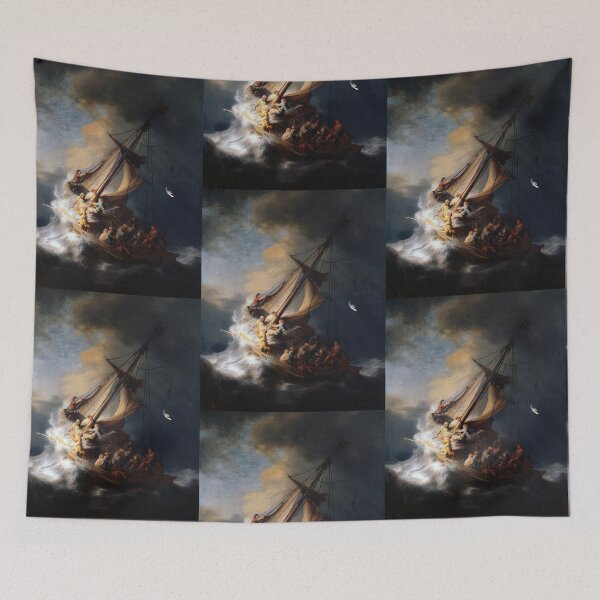 Item preview, Subtly Ruined Christ in the Storm on the Lake of Galilee- Surfer designed and sold by weavernap.