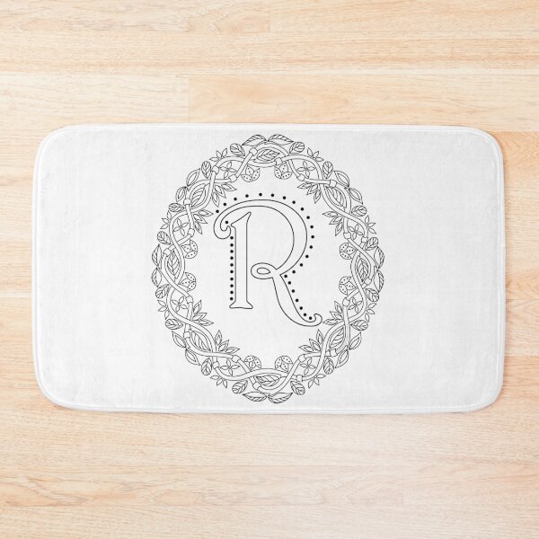 Item preview, Letter R Black And White Wreath Monogram Initial designed and sold by theartofvikki.