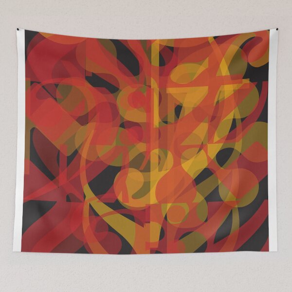 Item preview, Red Yellow Black Simphony II – Collage with notes and musical elements designed and sold by STYLE + EXPRESSION.