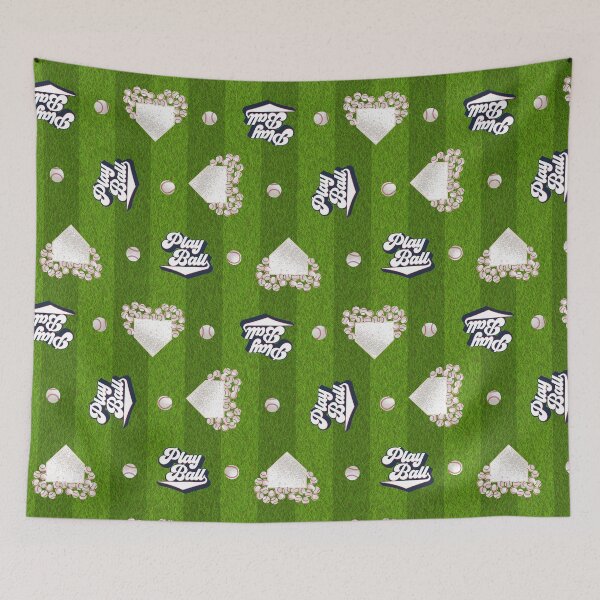 Item preview, Baseball Heart and Play Ball - Navy Blue designed and sold by WickedRefined - Nicole Demereckis.