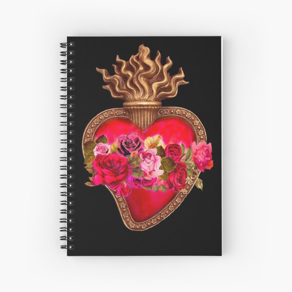 Red Immaculate Heart - Sacred Heart Spiral Notebook