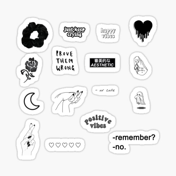 retro glasses black and white | cartoon cute Stickers happy laptop stickers aesthetic girl