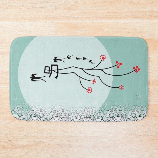 Item preview, Oriental Swallows And The Bright Round Moon On Aqua Blue © fatfatin  designed and sold by fatfatin.