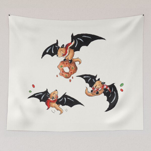 Item preview, Festive Fruit Bats designed and sold by KOKeefeArt.