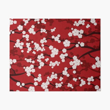 Japanese Classic Sakura Floral in Red, White, Black and Light