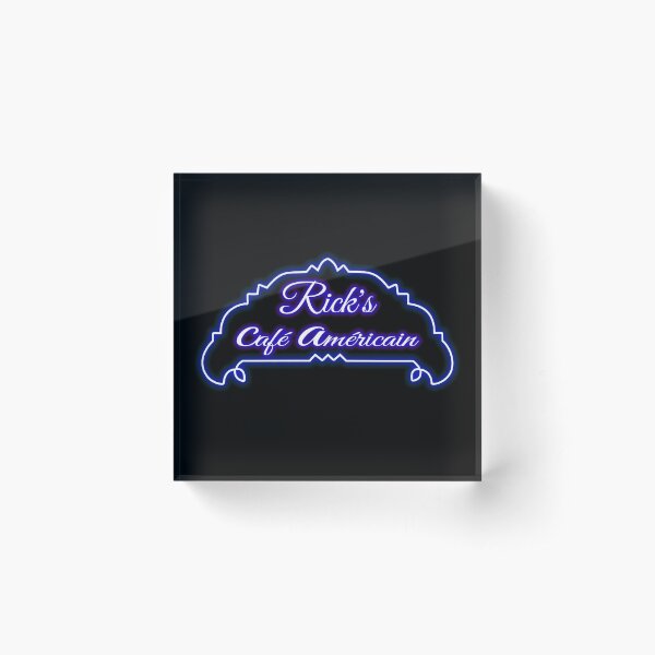 Ricks Cafe Americain neon sign Acrylic Block