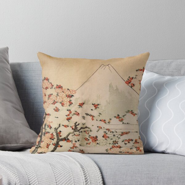 Artikel-Vorschau von „Der Fuji hinter Kirschbäumen und Blumen“ von Katsushika Hokusai (Reproduktion), designt und verkauft von Classic Visions Gallery.