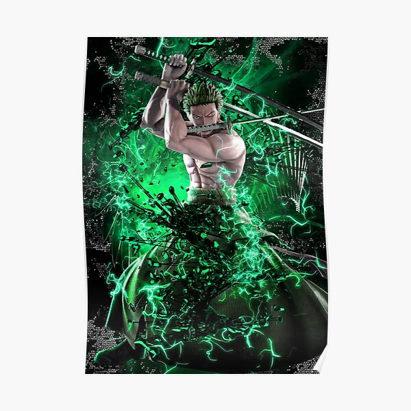 3 guerriers samouraïs de style épée roronoa zoro Poster