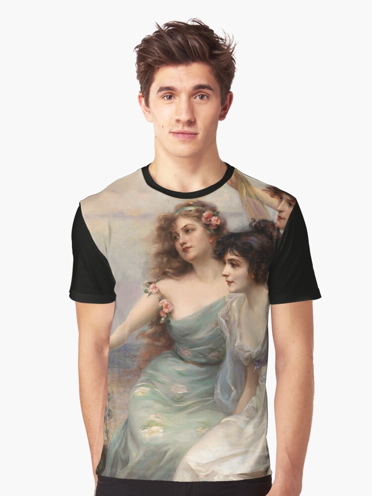 Thumbnail 1 of 5, Graphic T-Shirt, The Three Graces by Edouard Bisson designed and sold by xzendor7.