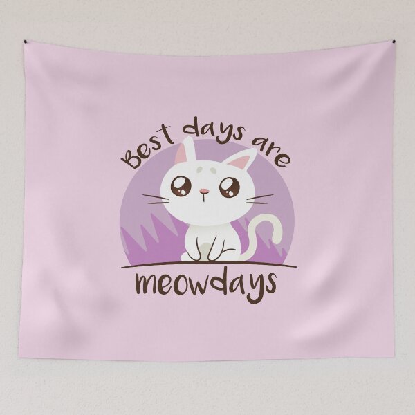 Item preview, Purple Cat - Best Days Are Meowdays designed and sold by Cute and Funny Animal Art Designs.