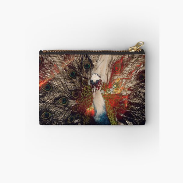 Item preview, Peacock and feathers with fire background  designed and sold by nekodokai1.