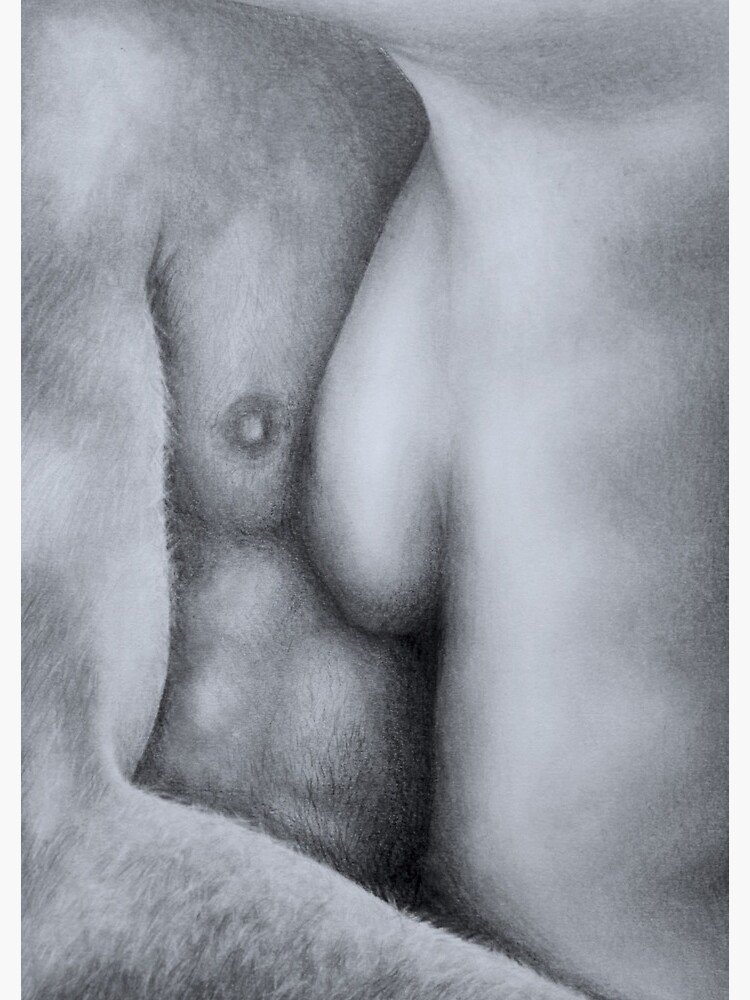 Safety - graphite, couple embracing by ElisesArtShop
