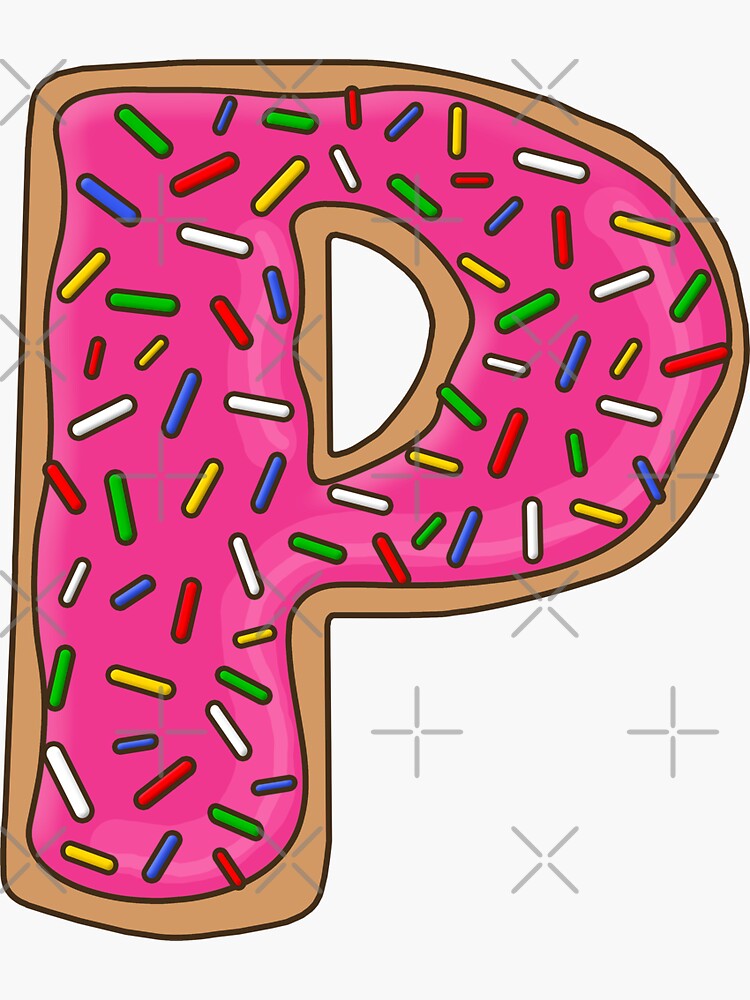  Donut Letter P Sticker  by mynameisliana Redbubble