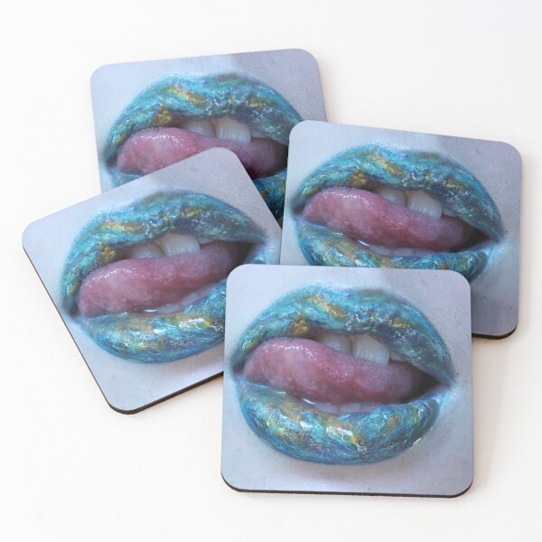 Earth lipart statement piece Coasters (Set of 4)