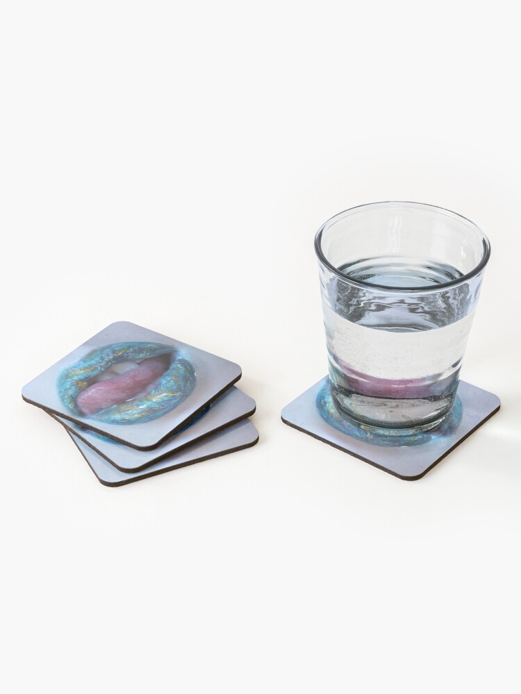 Alternate view of Earth lipart statement piece Coasters (Set of 4)