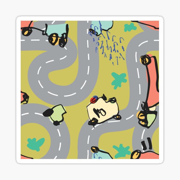 Elijah - Daze - Roads - Repeat Pattern Sticker