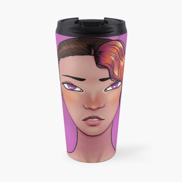 Curly Side Bang Travel Coffee Mug