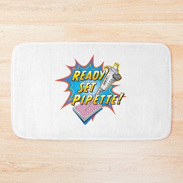 Item preview, Ready Set Pipette! Comic Cartoon of micropipette and 96 Well Plate designed and sold by Zit-Zat-Zot.