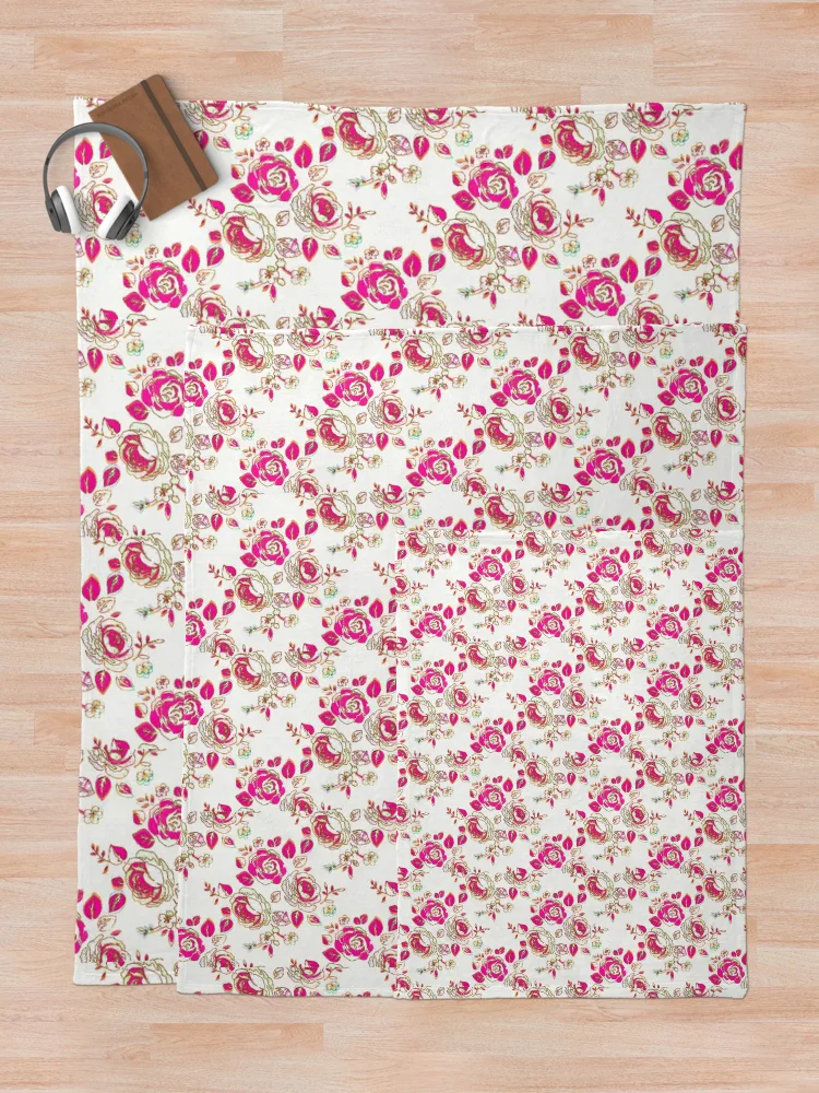 Thumbnail 5 of 6, Throw Blanket, Vintage Spring Red Roses designed and sold by PageDesigns.