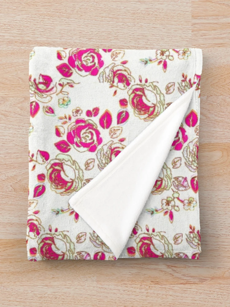 Thumbnail 3 of 6, Throw Blanket, Vintage Spring Red Roses designed and sold by PageDesigns.