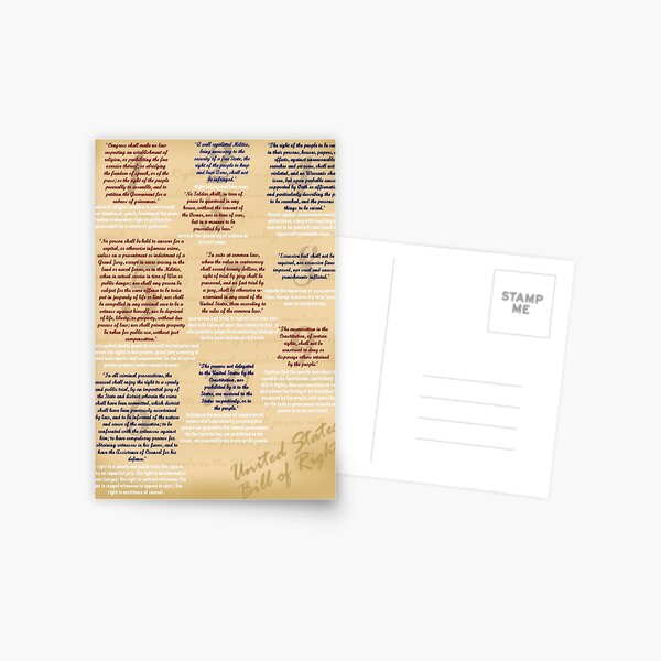 US Constitution - United States Bill of Rights Postcard for Sale by Bruce  Stanfield