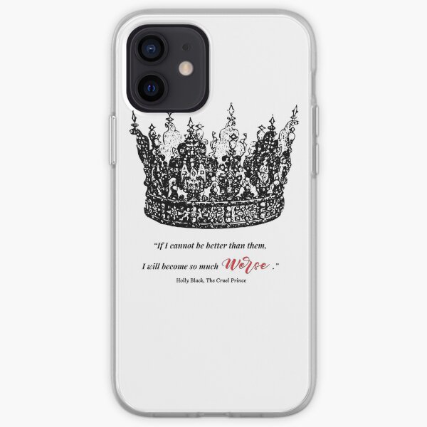 Cruel Prince by Holly Black - Cita Bookish - Negro y Rojo Funda blanda para iPhone