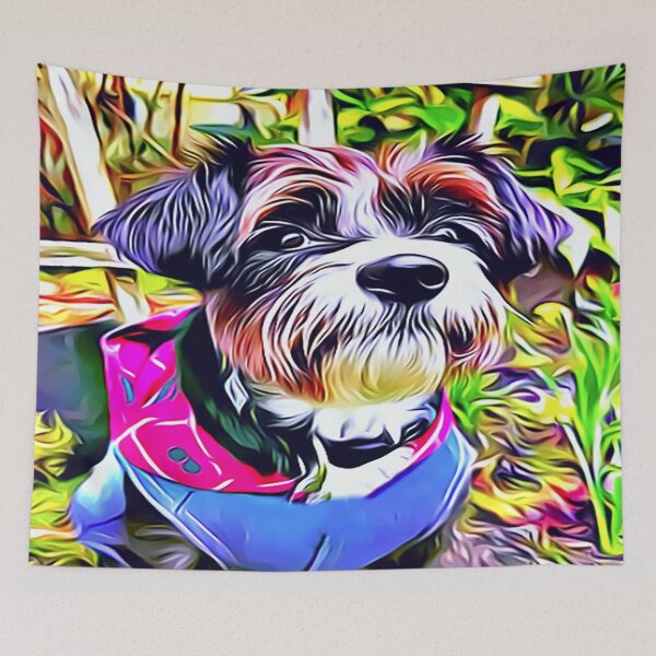 Item preview, Miniature Schnauzer Wearing Overalls designed and sold by Sunleil.