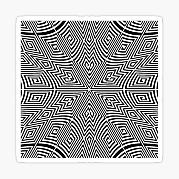 Pattern, Monochrome, Symmetrical Glossy Sticker