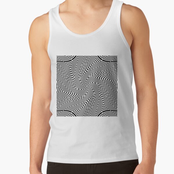 #Pattern, #funky, #repetition, #intricacy, endless, textile, repeat, illusion, abstract Tank Top