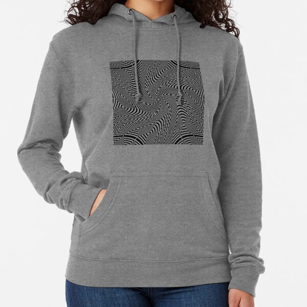 #Pattern, #funky, #repetition, #intricacy, endless, textile, repeat, illusion, abstract Lightweight Hoodie